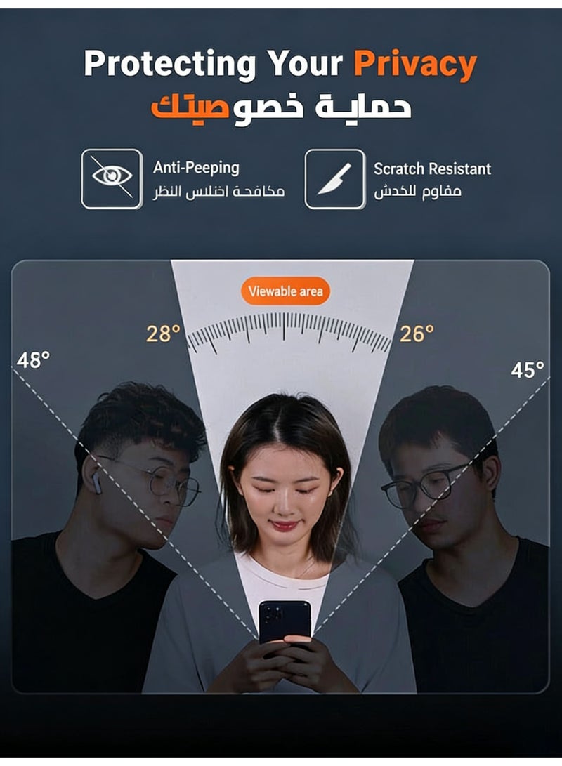 Nova future 2 in 1 Apple iPhone 16 Pro Max Protection Pack - Anti-Peeping Privacy Glass Screen Protector & Camera Lens Protector, Premium Edge-to-Edge, High Transparency, Anti-Explosion, Easy Installation - Image 4